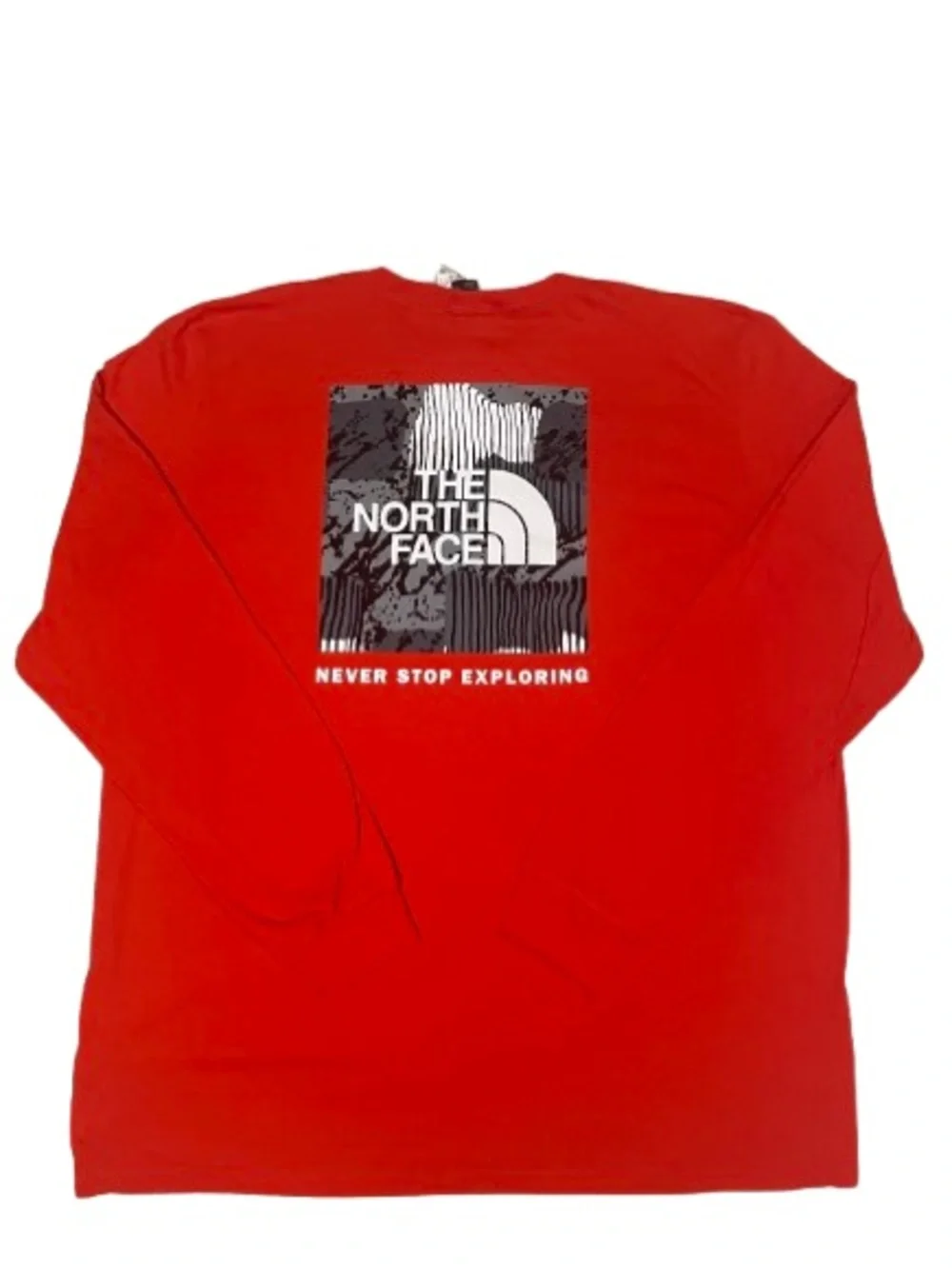 The North Face Circular Design Long Sleeve T-Shirt Men XXL Red Graphic Tee⁠